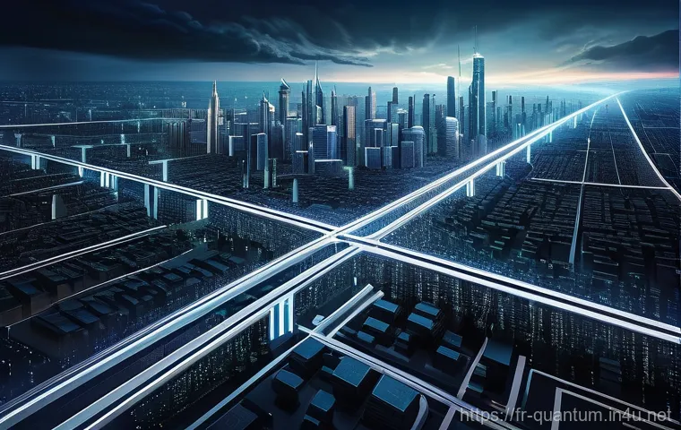 양자컴퓨터 알고리즘  Shor 알고리즘 Grover 알고리즘 - **"A breathtaking, futuristic laboratory scene showcasing the awe-inspiring potential of quantum com...