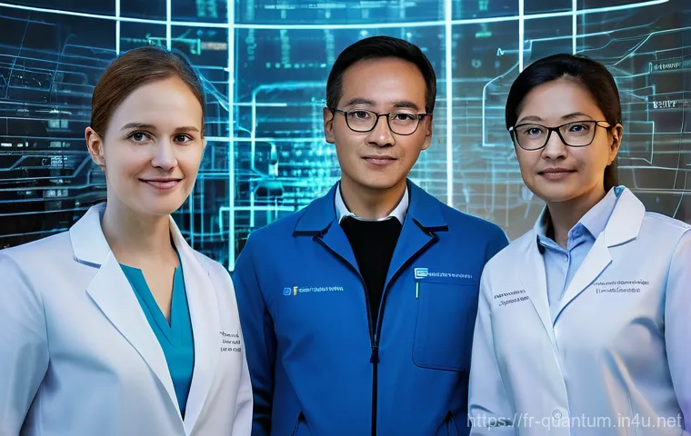 양자컴퓨터 알고리즘  Shor 알고리즘 Grover 알고리즘 - **"A high-stakes digital security landscape in a near-future setting, illustrating the 'Q-Day' threa...