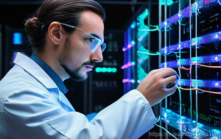 양자통신 기술의 미래 - **A confident female cybersecurity expert in a high-tech control room overseeing a glowing, intricat... 양자통신 기술의 미래 - **A confident female cybersecurity expert in a high-tech control room overseeing a glowing, intricat...