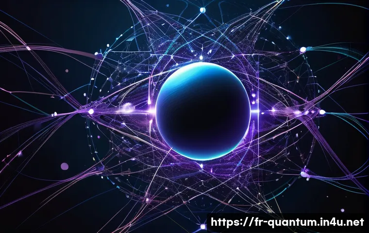 양자통신의 보안성 - **Prompt: Quantum Entanglement and Secure Data Flow**
A highly detailed, futuristic illustration...