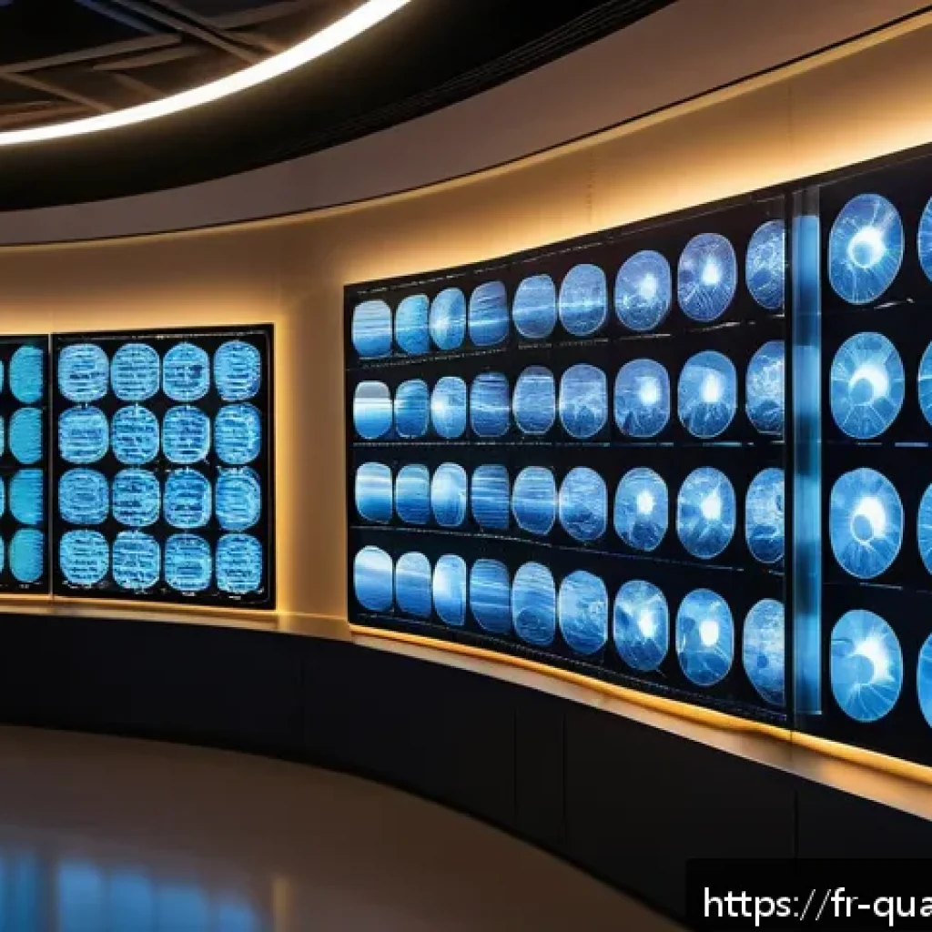 양자컴퓨터와 기후변화 연구 - A high-tech quantum computing laboratory in Paris, featuring scientists collaborating around advance...