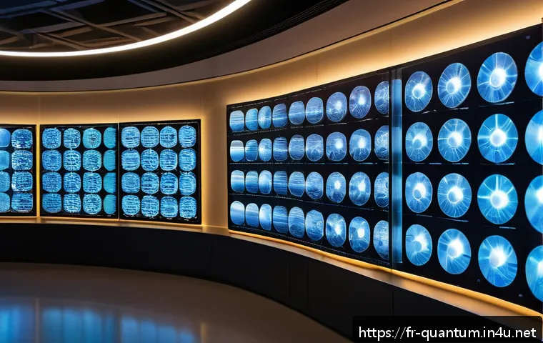 양자컴퓨터와 기후변화 연구 - A high-tech quantum computing laboratory in Paris, featuring scientists collaborating around advance...